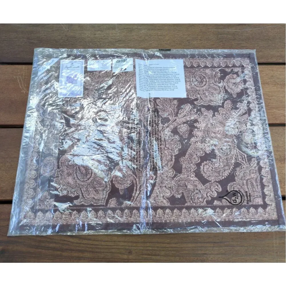 Set of 4 Mismatched April Cornell Placemats Boho Paisley Floral Cotton Linen